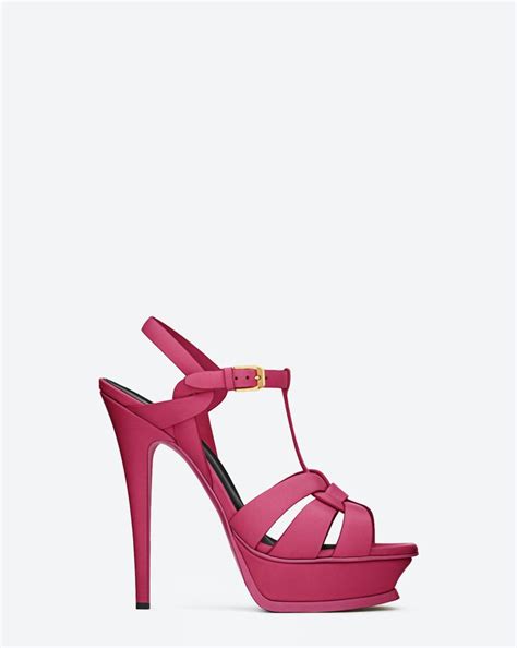 ysl tribute flat sandal powder pink|YSL tribute stiletto sandals.